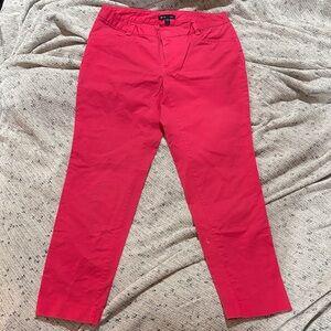Vibrant Red Cropped Pants